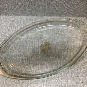 Georges Briard Pyrex Oval Baking Dish Gold Leaf 18x 10
